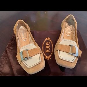 Tods Degas w/ Buckle Camel Suede Size 8.5